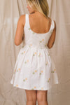 Another Girl Embroidered Corset Mini Dress- Cream/Multi