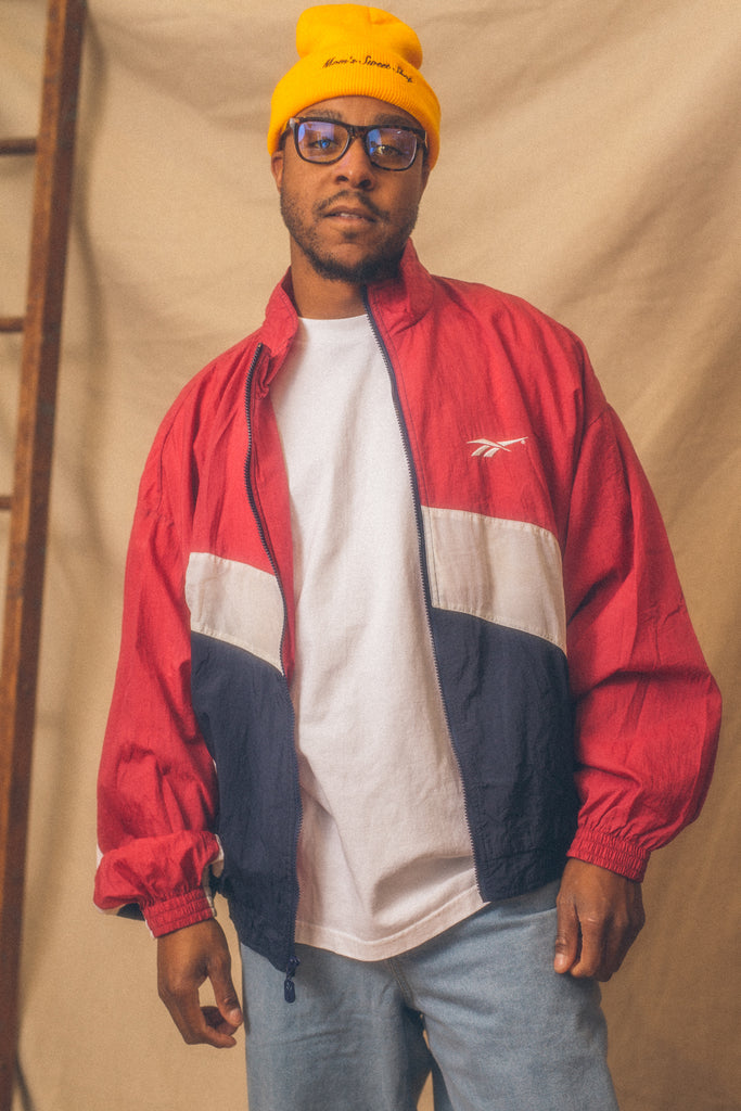 希少 90's 00's vintage OLD Reebok 上下セットアップ Vintage Reebok Windbreaker Jacket Adult Large Neon Teal Purple