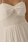 Smocked Bodice Maxi Halter Dress- Ivory