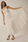 Smocked Bodice Maxi Halter Dress- Ivory