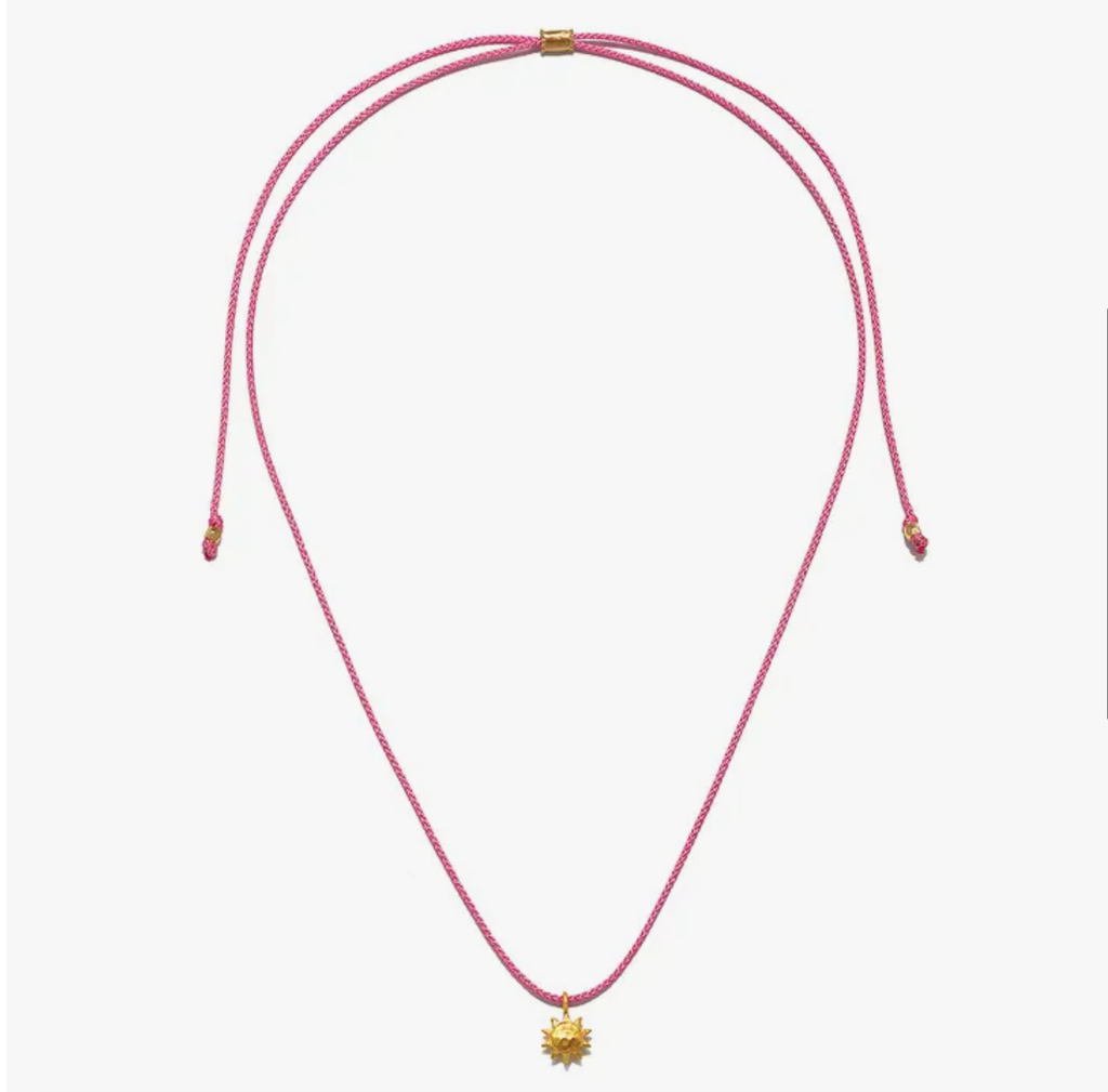 Sun Pink Cord & Gold Charm Necklace – Mom's Sweet Shop