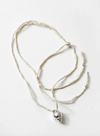 Shell Cord Necklace- Cream & Silver