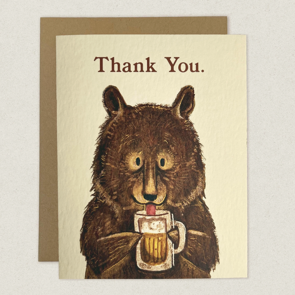 Beer Bear Thank You Greeting Card