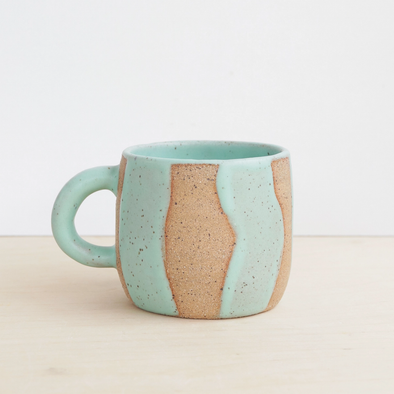 Handmade Ceramic Coffee Mug- 10oz, Mint