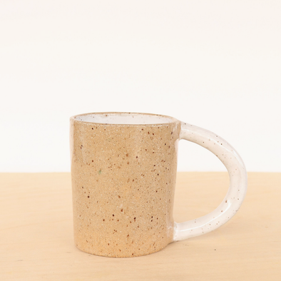 Handmade Ceramic Colorblock Mug- 12oz, White