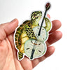 Sea Turtle Bassist Die Cut Vinyl Sticker
