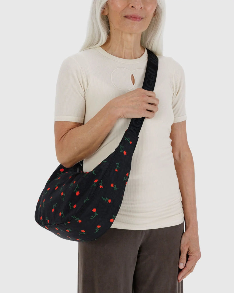 Baggu Medium Nylon Crescent Bag- Painted Wildflower – Mom's Sweet Shop