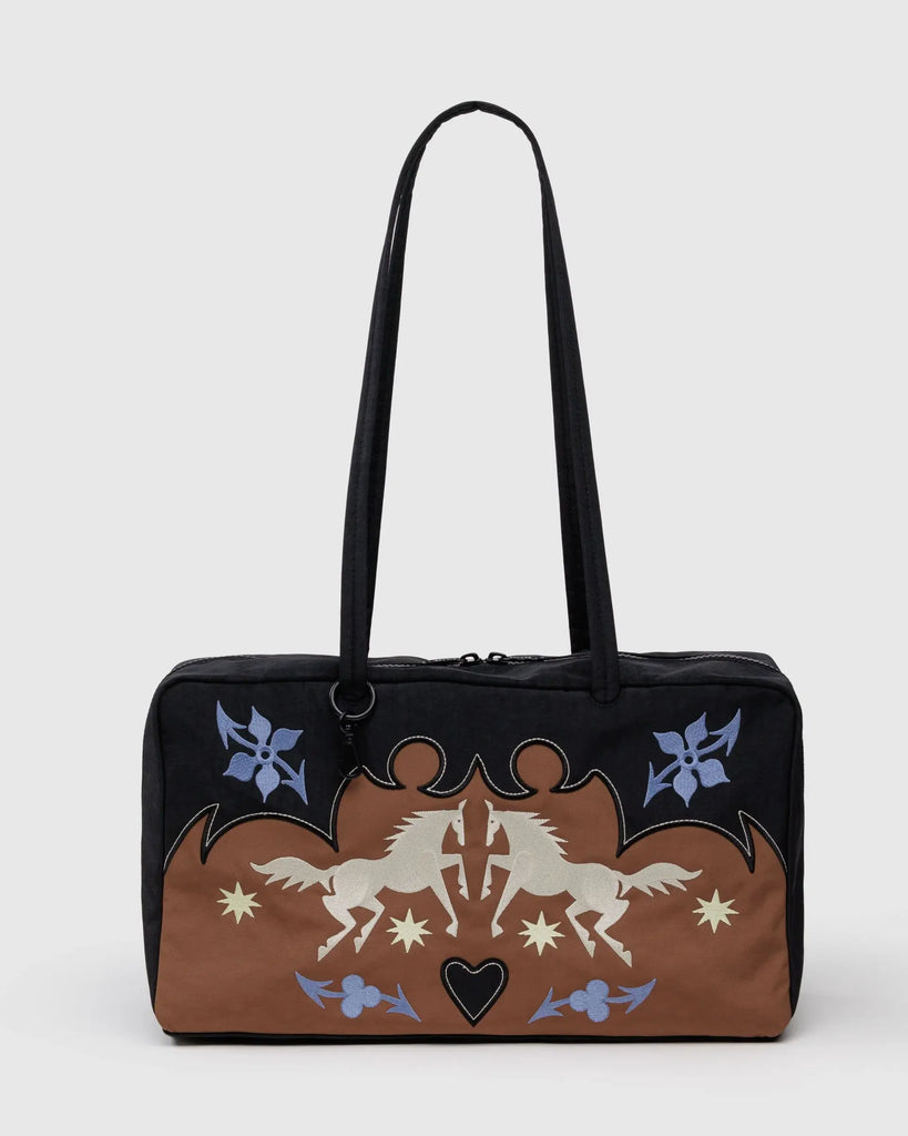 Baggu Medium Nylon Bowler Bag- Western Applique – Mom's Sweet Shop Baggu Medium Nylon Bowler Bag- Western Applique – Mom's Sweet Shop