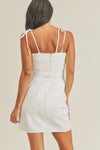 CLEARANCE- Malia Sleeveless Draped Front Dress- White-SIZE S & M