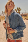 CLEARANCE-Denim Quilted Bomber