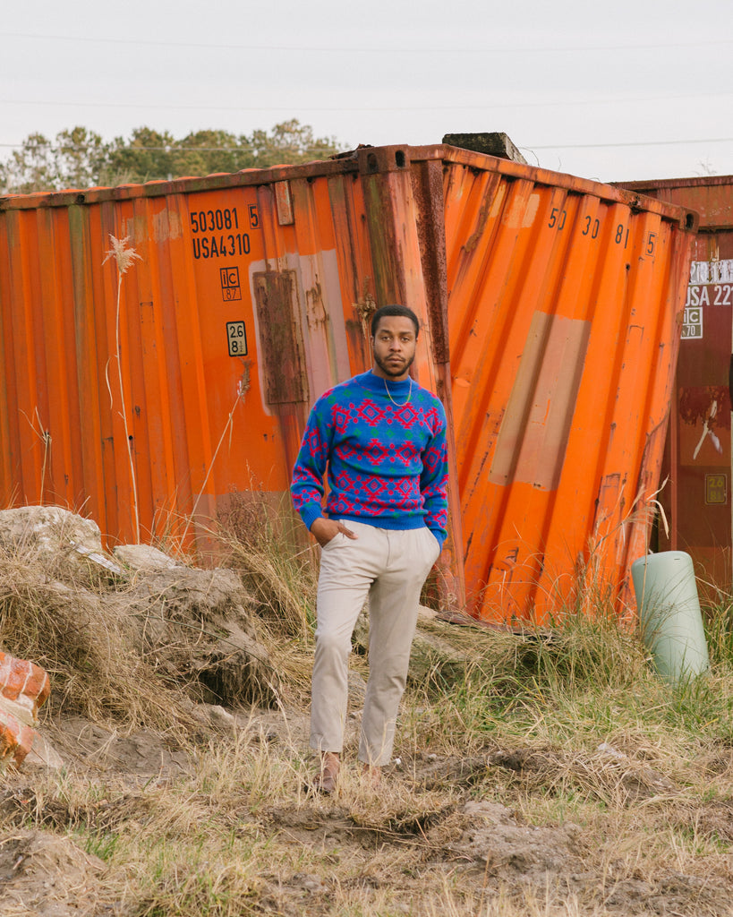 Vintage Unisex 80's Colorful Mock Neck Sweater – Mom's Sweet Shop