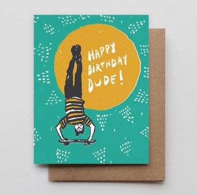 Skater Dude Letterpress Birthday Card