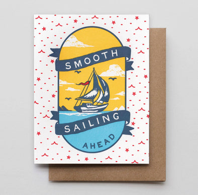 Smooth Sailing Letterpress Greeting Card
