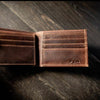 Classic Bifold Leather ID Wallet- Black or Walnut
