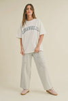 Shania Loose Fit Striped Denim Pants- Light Wash