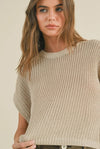 Dolman Sleeve Knitted Top- Stone