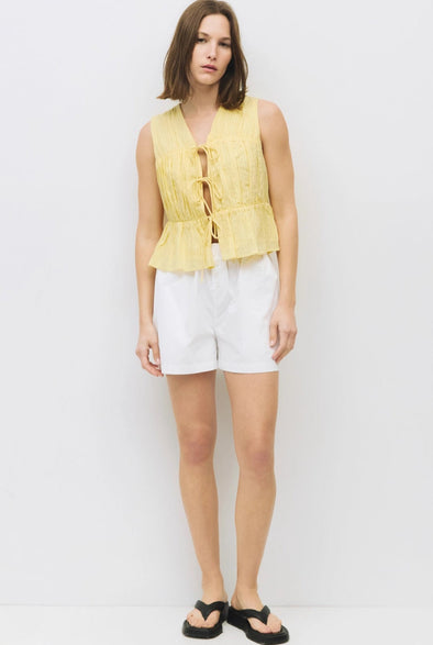 Dunst Sleeveless Tie Front Top- Yellow