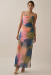 Colorburst Tie-Dye Mesh Maxi Dress- Multi