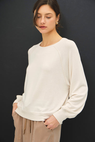 Relaxed Fit Raglan Crewneck- Oatmeal