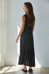 Sleeveless Maxi Flare Dress- Black