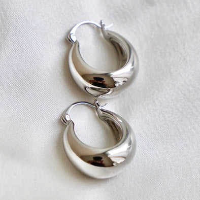 Coco Chunky Silver Hoop Earrings