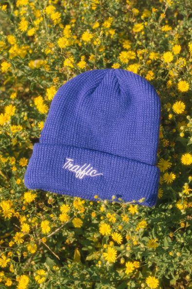 Traffic Embroidered Beanie- Royal