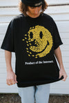 Smiley Product of the Internet T-Shirt- Black
