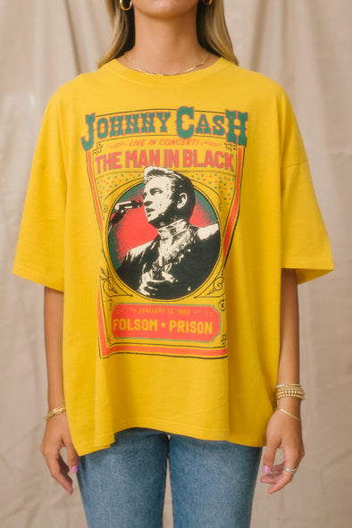 Daydreamer Johnny Cash Live in Concert Tee- One Size- Golden Daze