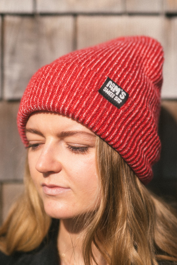 Mom’s Groovy Cold Weather Beanie- Scarlet
