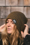 Mom’s Groovy Cold Weather Beanie-Golden Flax moo