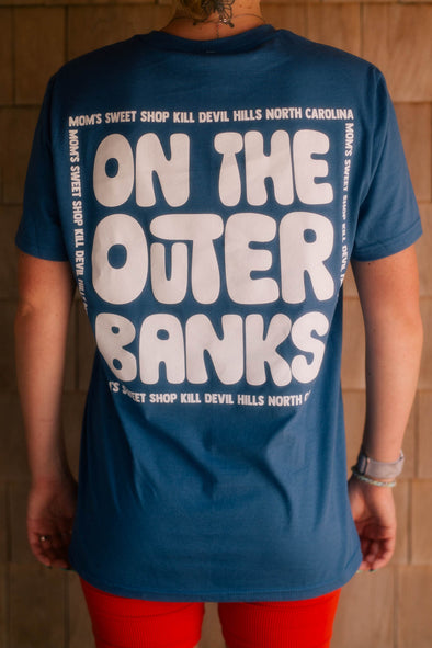 Mom's On the Outer Banks Tee- Maritime Blue