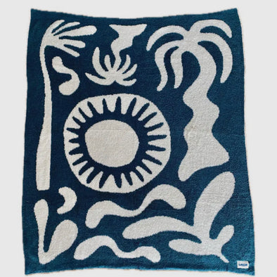 Paradise Plush Throw- Navy