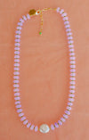 Gemstone & Pearl Beaded Necklace- Dew Drop Lilac
