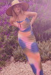 Colorburst Tie-Dye Mesh Maxi Dress- Multi