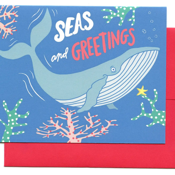 Whale Seas & Greetings Christmas Card