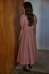 Gingham Day Dress- Red/Ivory