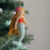 Felt Mermaid Ornament- Teal