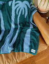 Dancing Palms Plush Throw- Evergreen