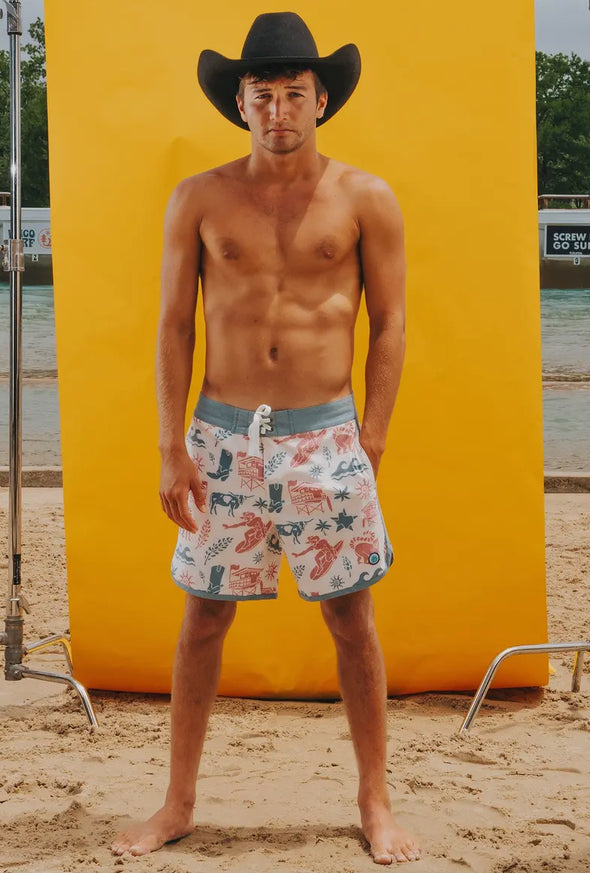 Sendero Point Bar Board Short- Texas Surf Print