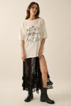 Three Fishes Garment Washed Tee- White
