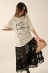 Three Fishes Garment Washed Tee- White