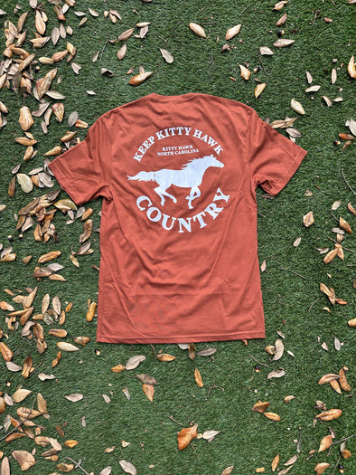 Mom's KKHC/ White Horse Tee- Baked Clay