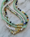 Ashia Beaded Fish Necklace- Amazonite