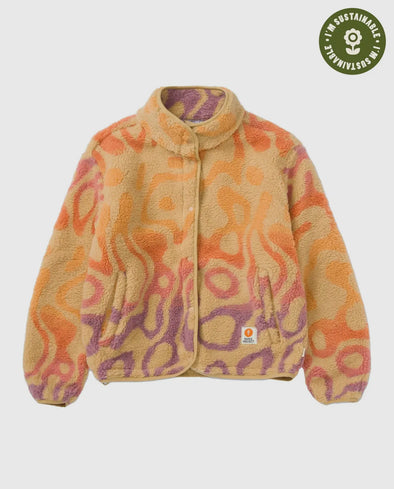 Yellowstone Geysers High Pile Fleece Jacket- Burt Orange