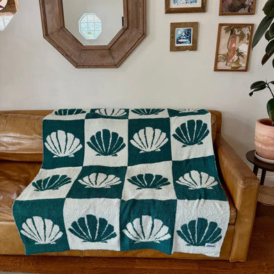 Shells Plush Throw- Seaglass