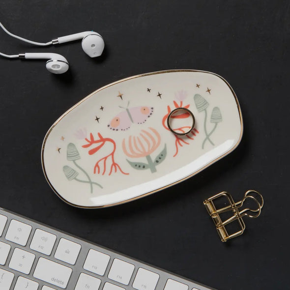 Far & Away Oval Ceramic Trinket tray