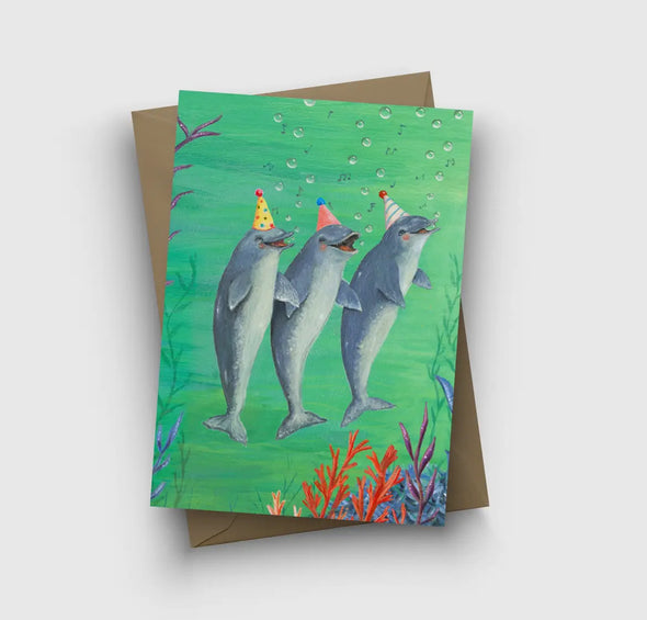 Birthday Dolphins Greeting Card