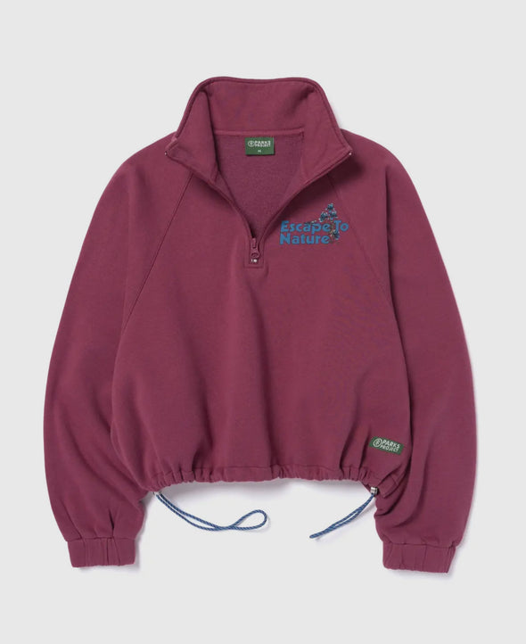 Escape To Nature Quarter Zip Fleece- Berry