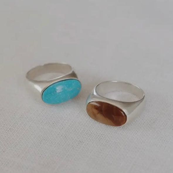 Sterling Silver Summit Ring- #8 Turquoise