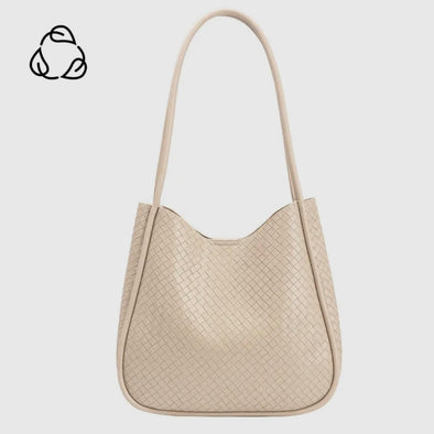 Mischa Medium Recycled Vegan Tote Bag- Bone